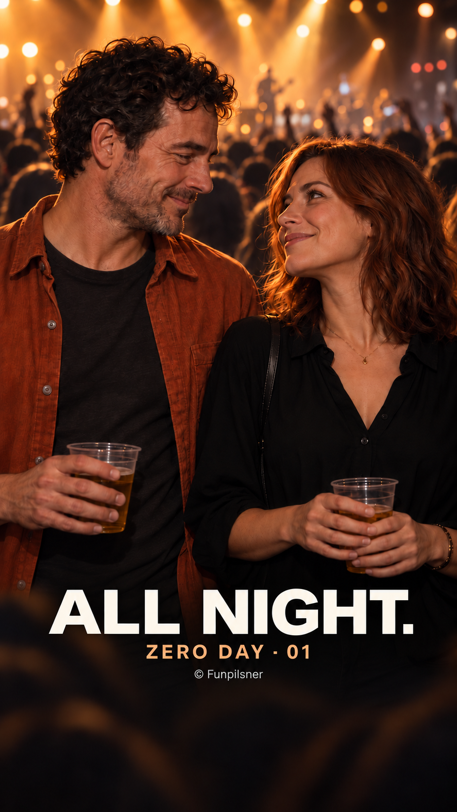 All Night — a man and a woman at a concert. Zero Day 01 by Funpilsner.
